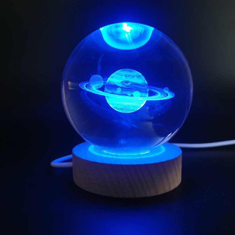 3D Laser Engraved Glowing Crystal Ball Glass