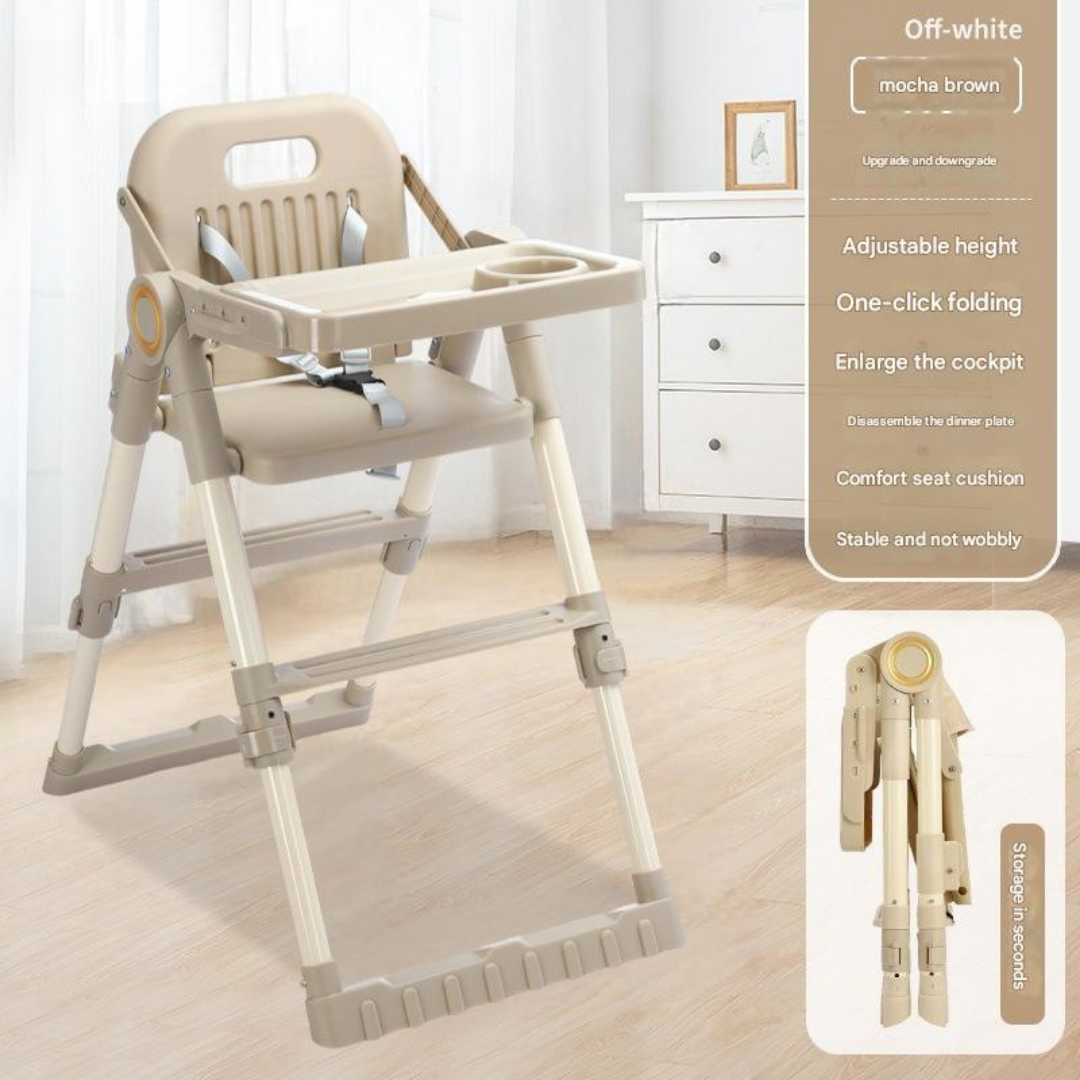 Folding dining chair with height adjustment