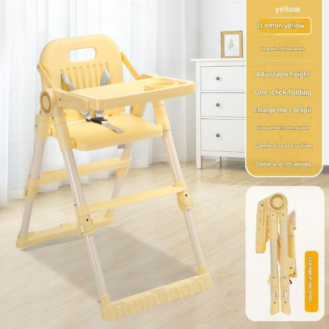 Folding dining chair with height adjustment