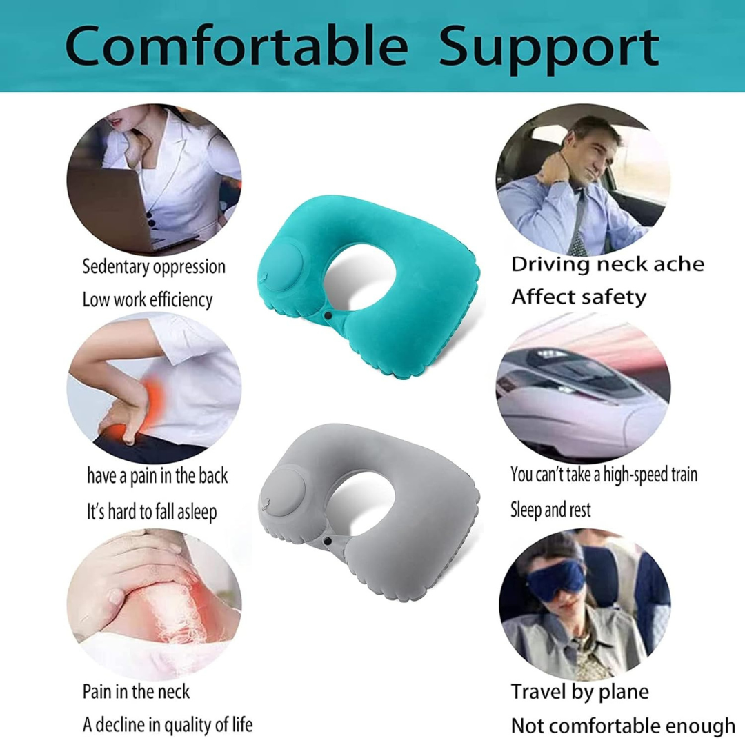 Inflatable U-Shaped Pillow Car Headrest
