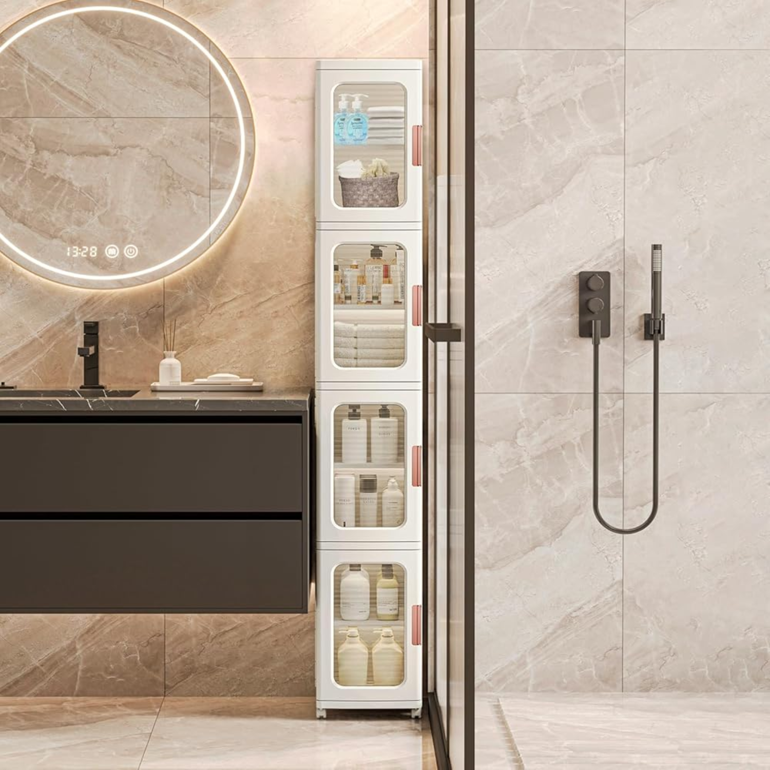 Single Door 4 Layers Cabinet