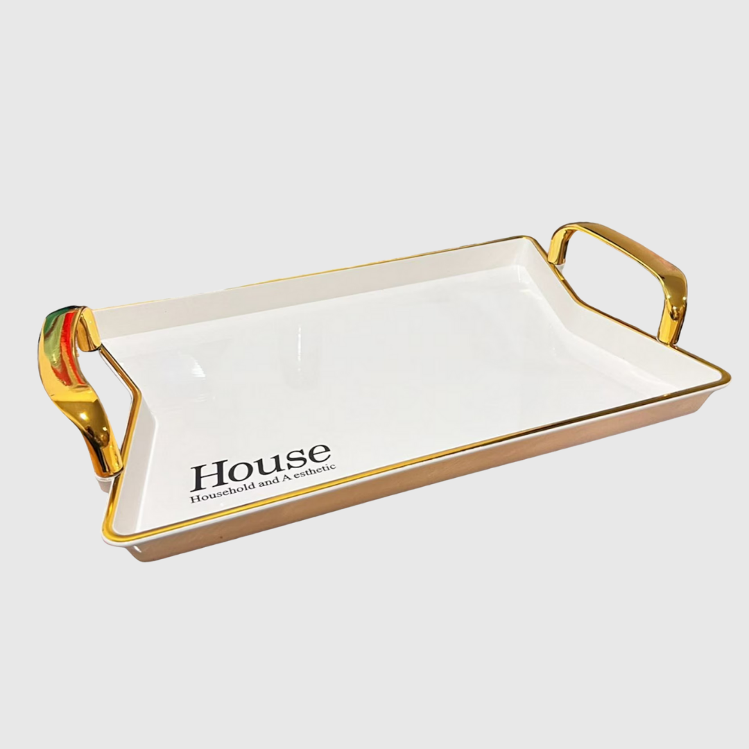 Hexagonal Serving Tray with Holder