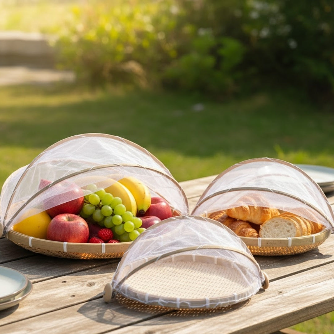 Handmade Bamboo Round Basket 3 pcs Set