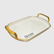 Oval Serving Tray with Holder