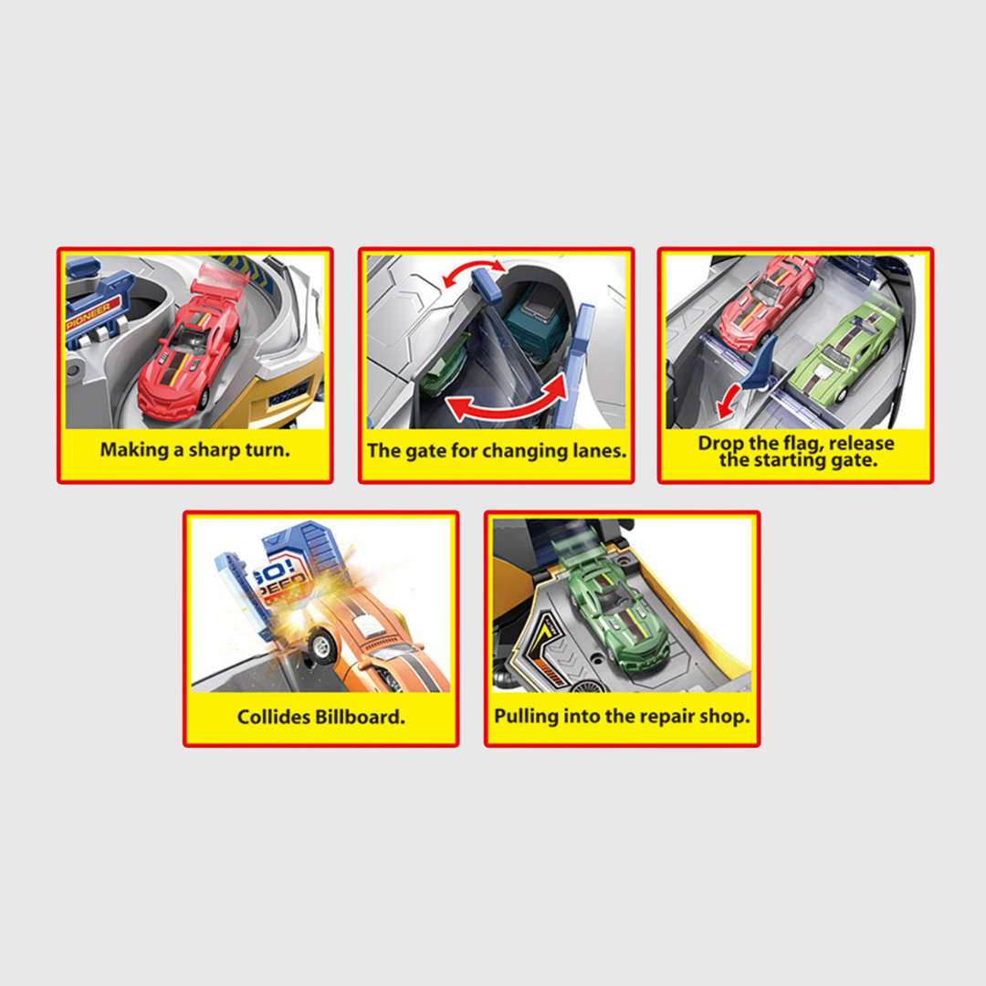 Helmet Race Track Toy (Yellow)