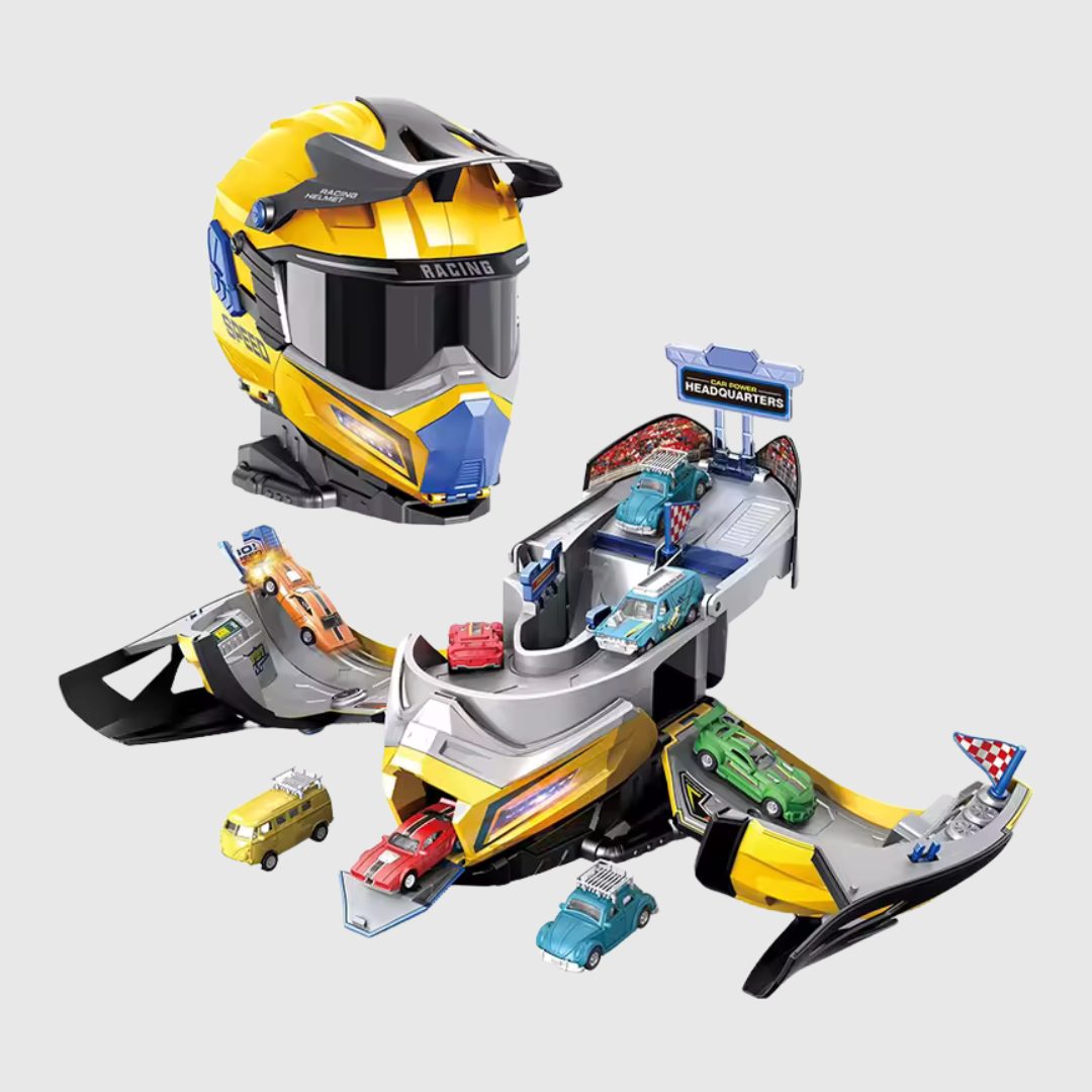 Helmet Race Track Toy (Yellow)