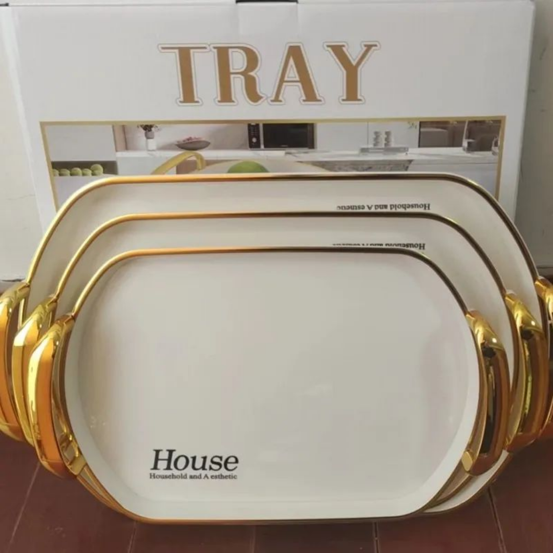 Oval Serving Tray with Holder