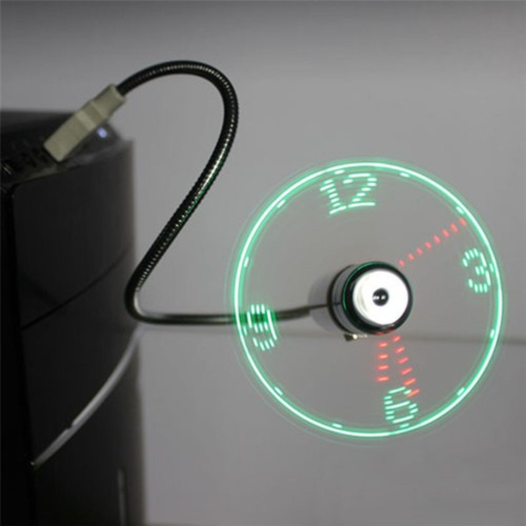 Mini USB Led Clock Fan