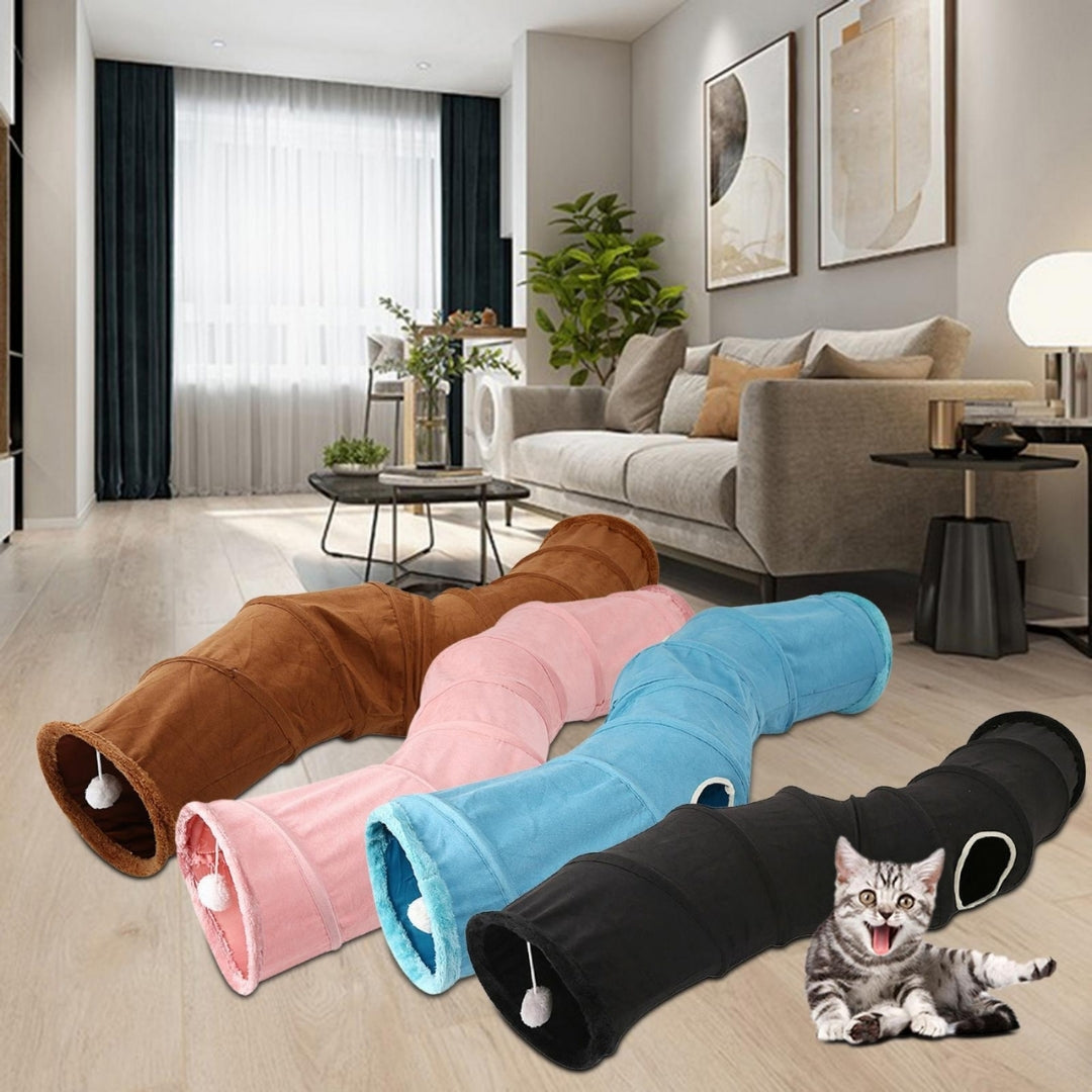 S-Shape Suede Cat Tunnel Toys