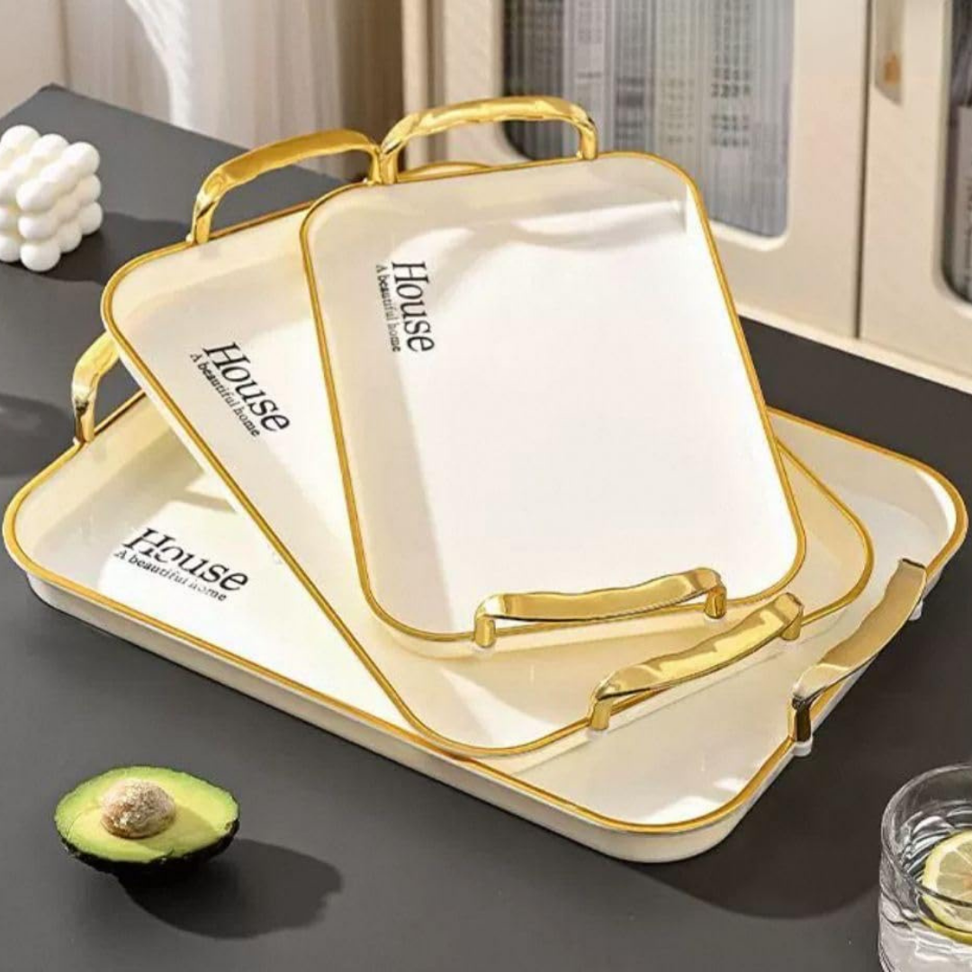 Square Serving Large Tray with Holder