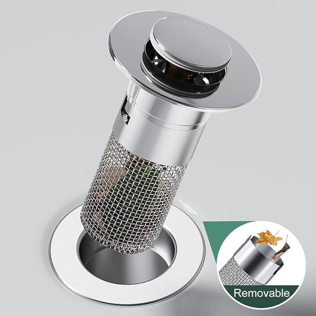 Pop-Up Sink Drain with Filter