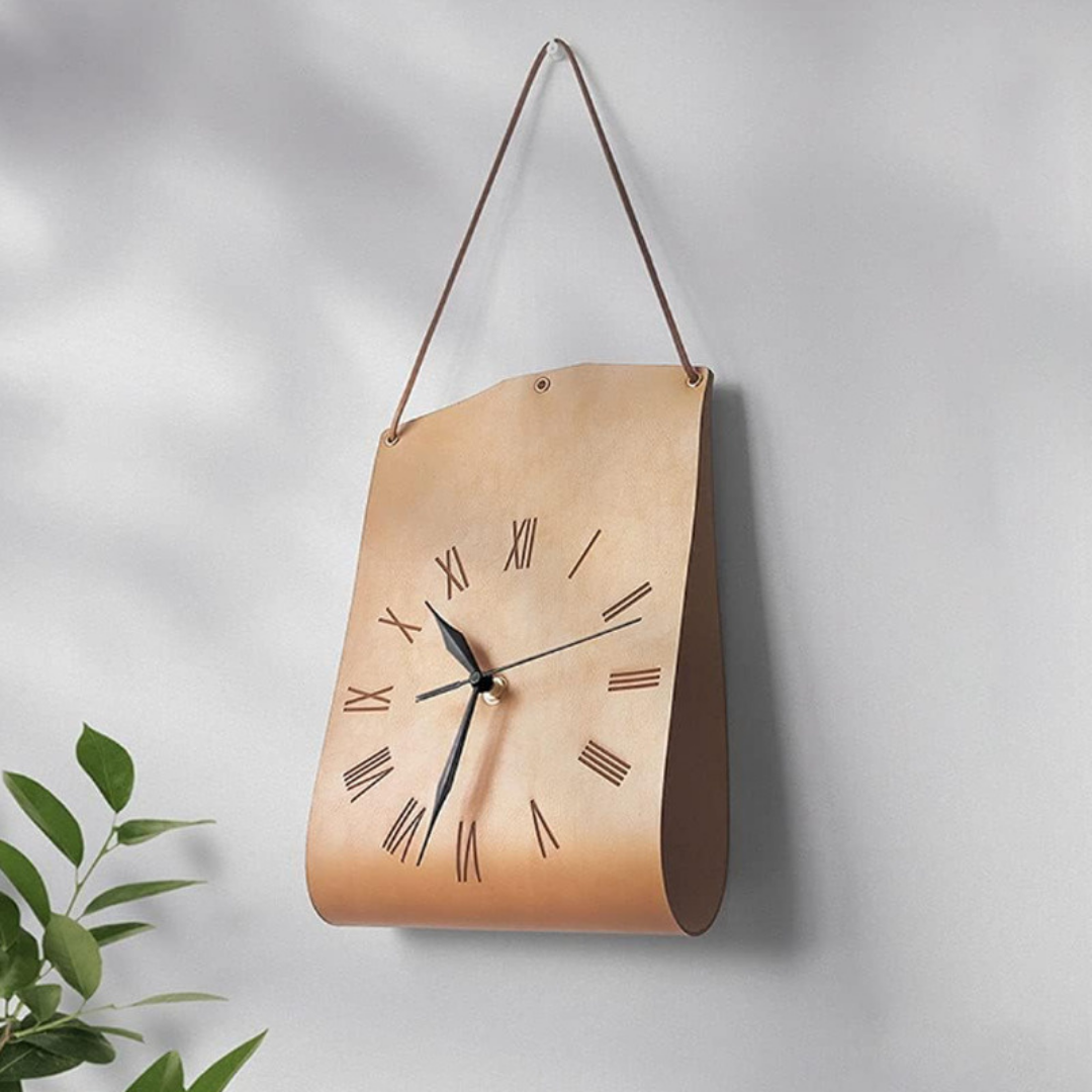 PU leather wall clock