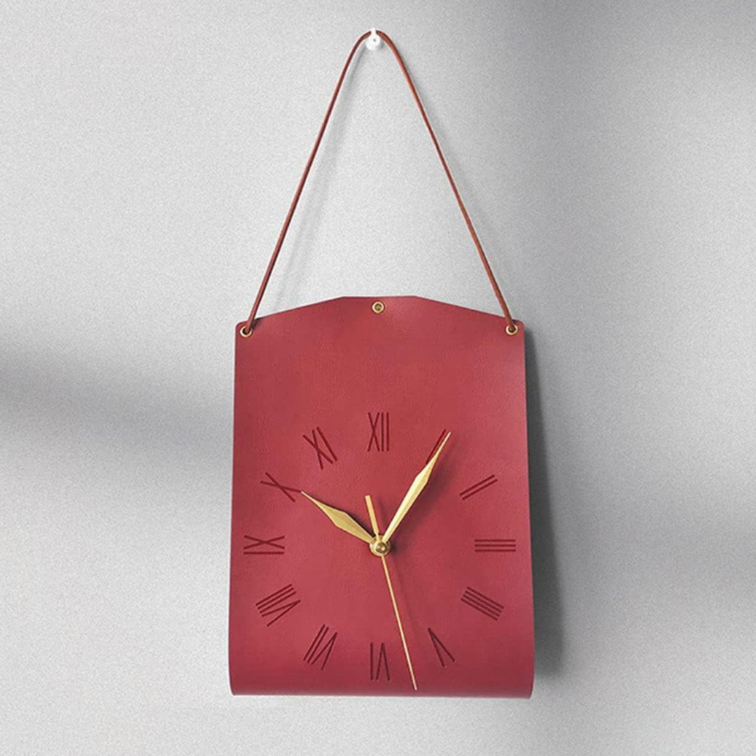 PU leather wall clock