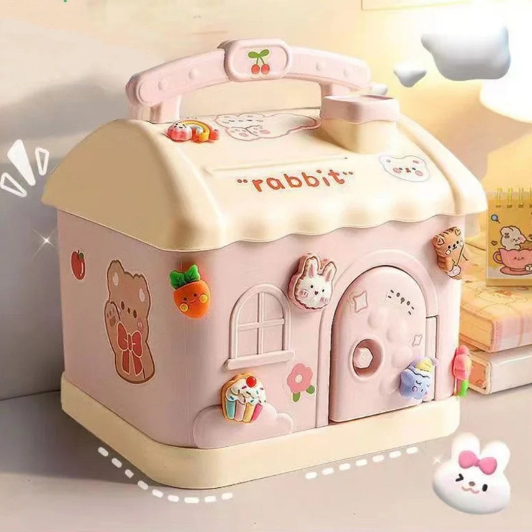 Little House Coin Bank + 2 Random Stickers