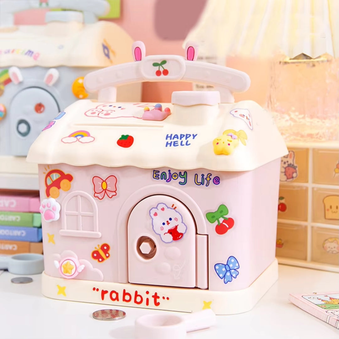 Little House Coin Bank + 2 Random Stickers