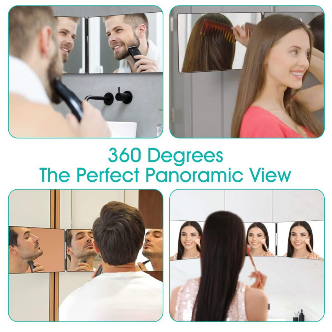 Tri-Fold Men's Hair Clipper Mirror With Light