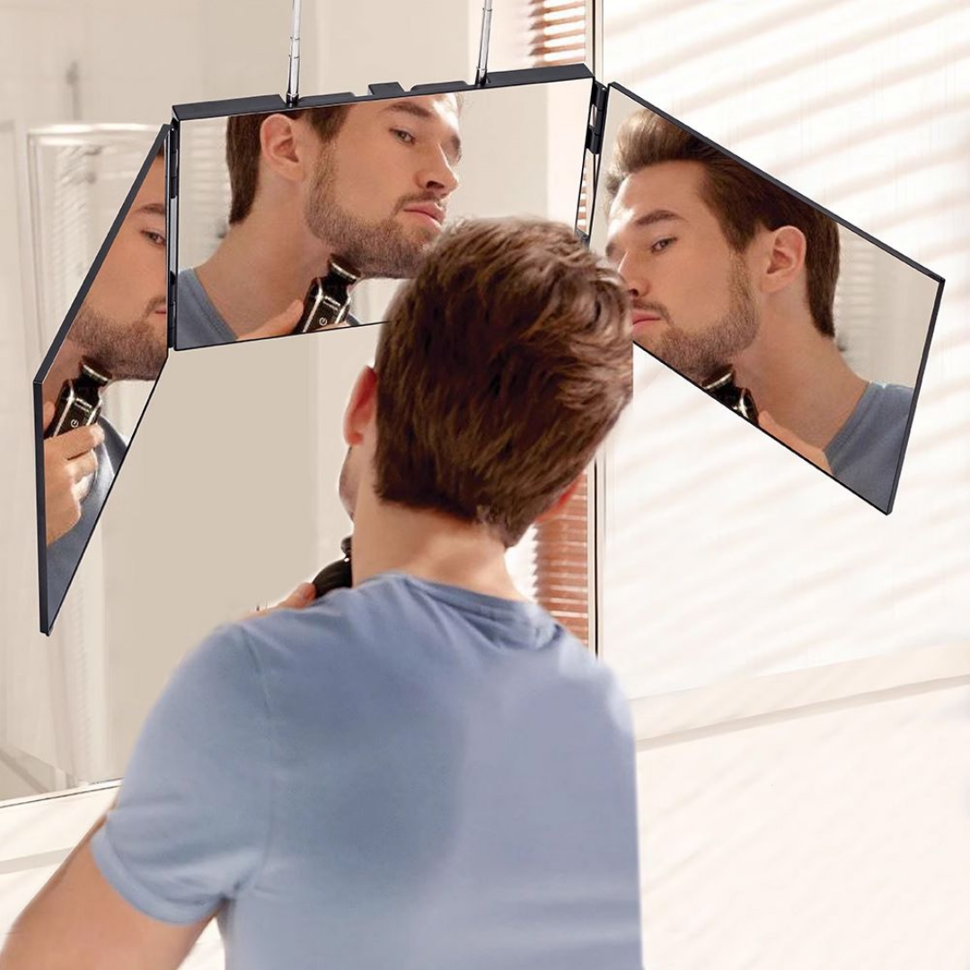 Tri-Fold Men's Hair Clipper Mirror With Light
