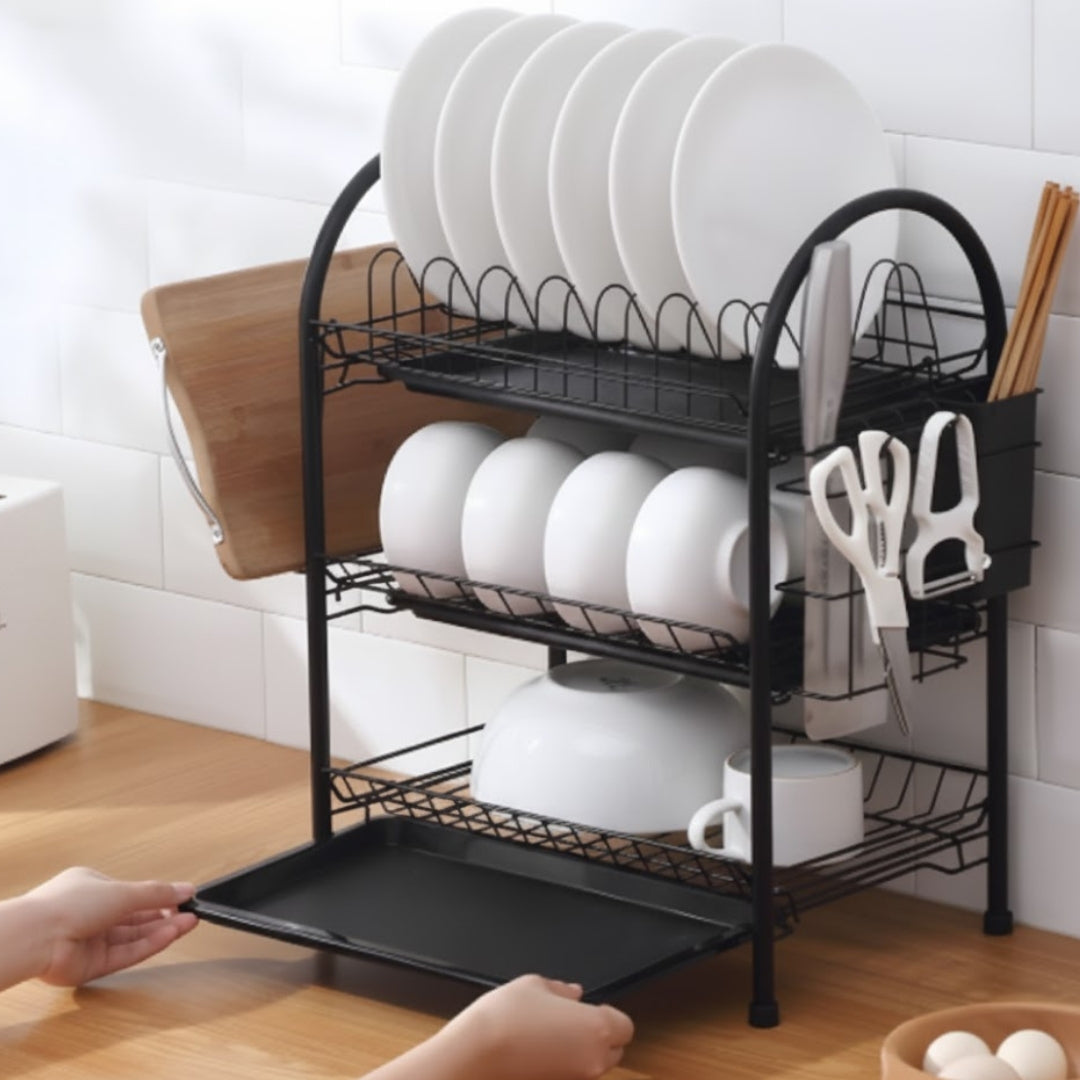 2-Tier Floor Drainer Dish Rack