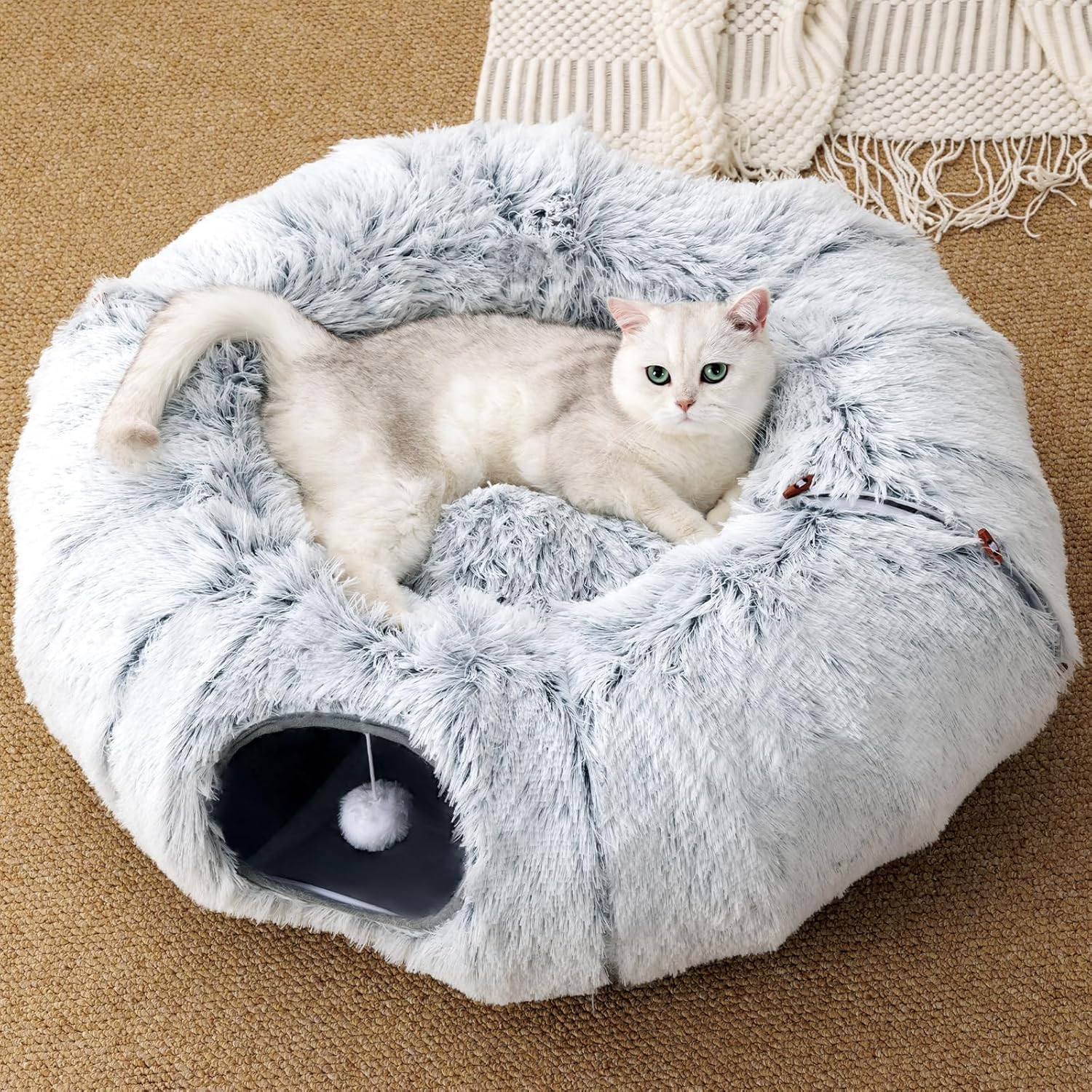 Pet Bed With Foldable Passage
