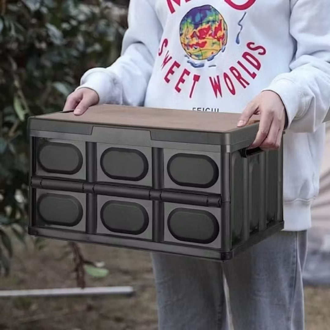 Car Trunk Organizer with Wooden Lid