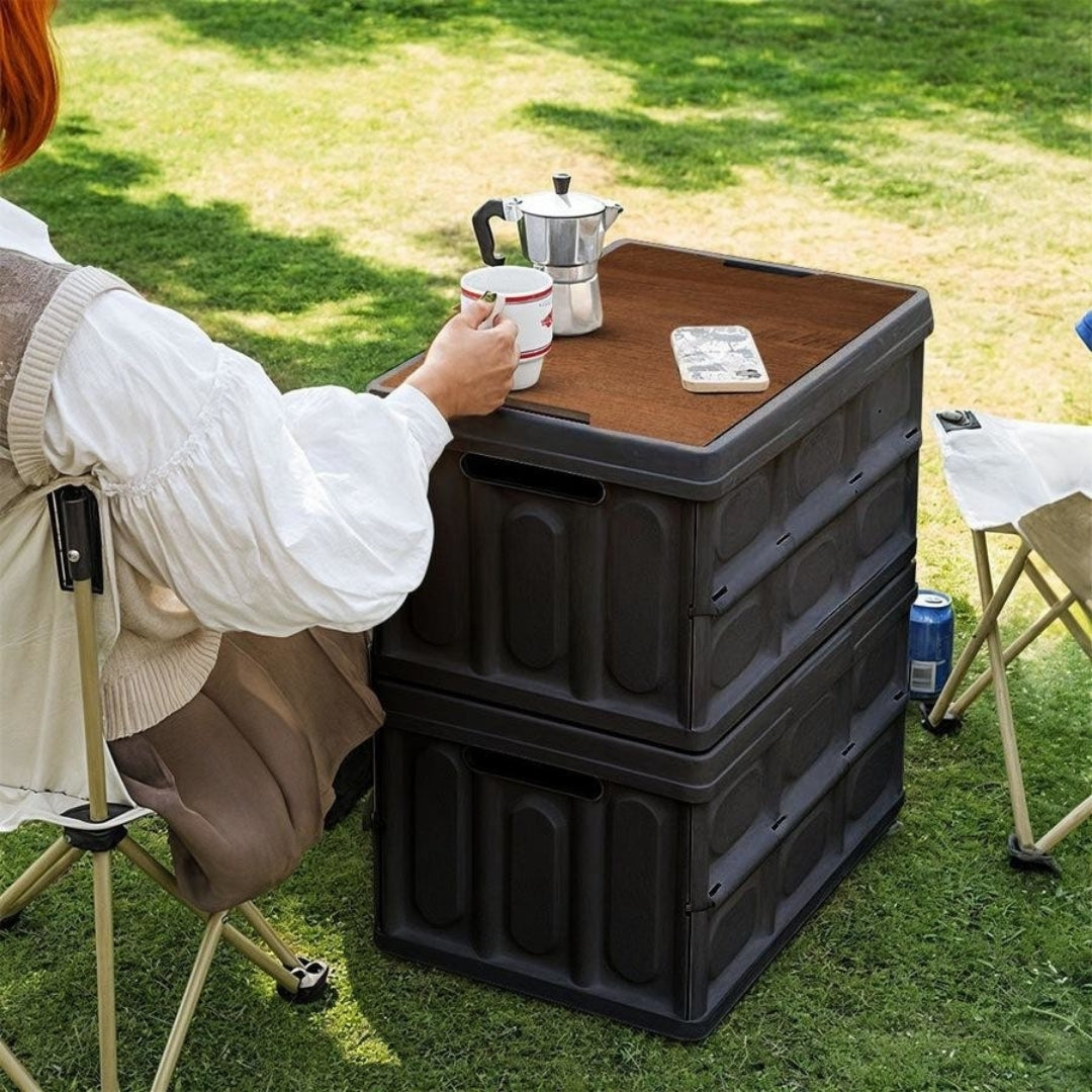 Car Trunk Organizer with Wooden Lid