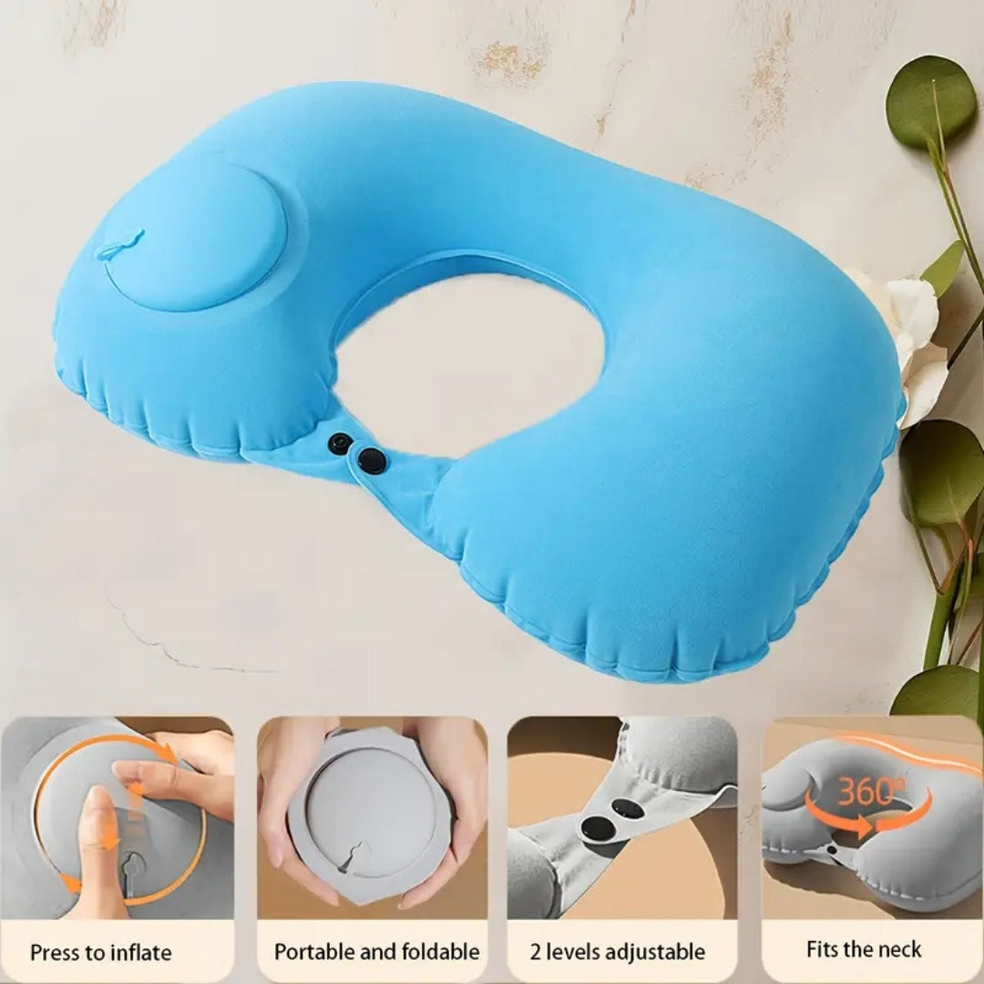 Inflatable U-Shaped Pillow Car Headrest