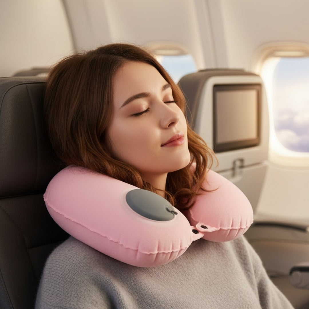 Inflatable U-Shaped Pillow Car Headrest