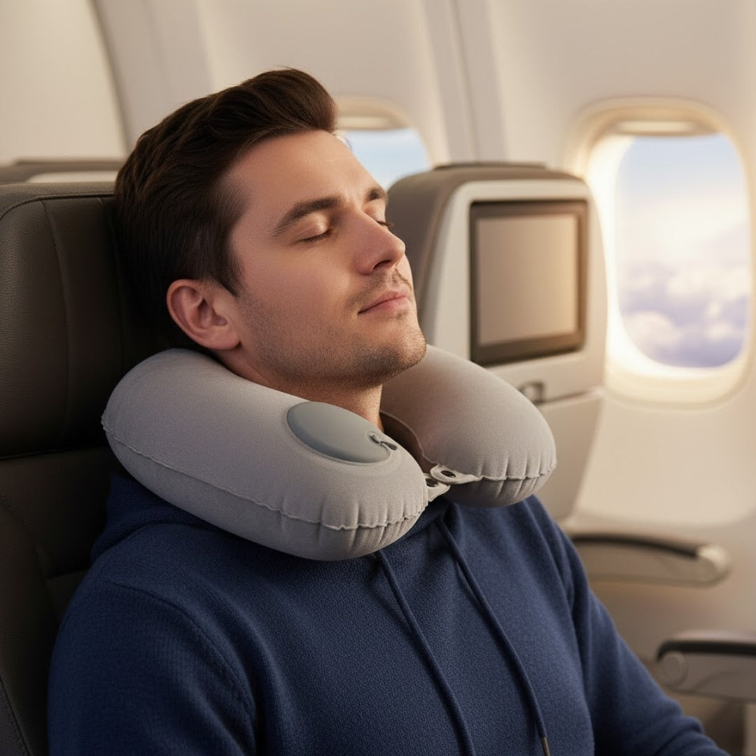 Inflatable U-Shaped Pillow Car Headrest