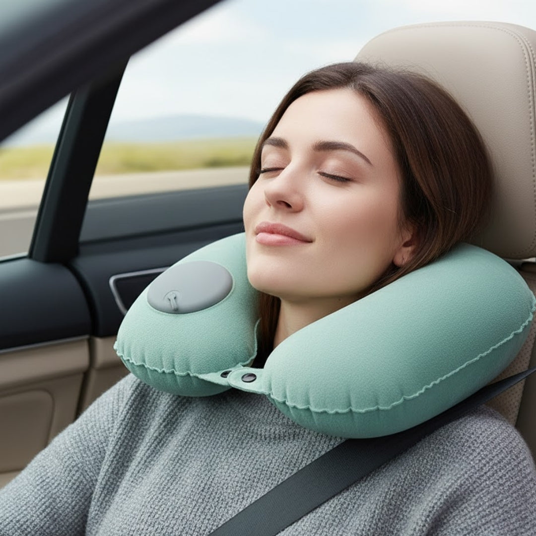 Inflatable U-Shaped Pillow Car Headrest