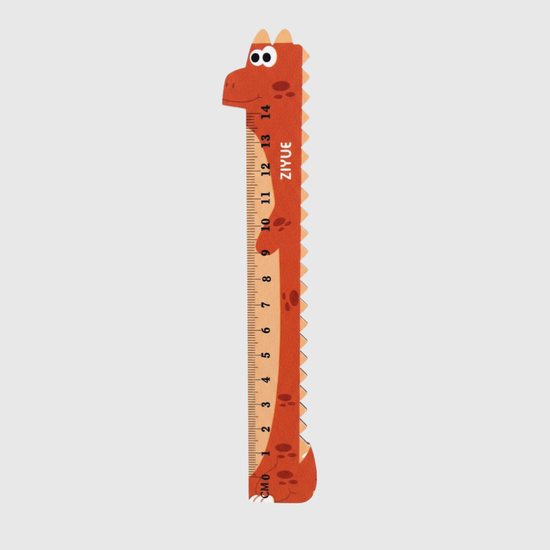 Cartoon Wooden Ruler Dino