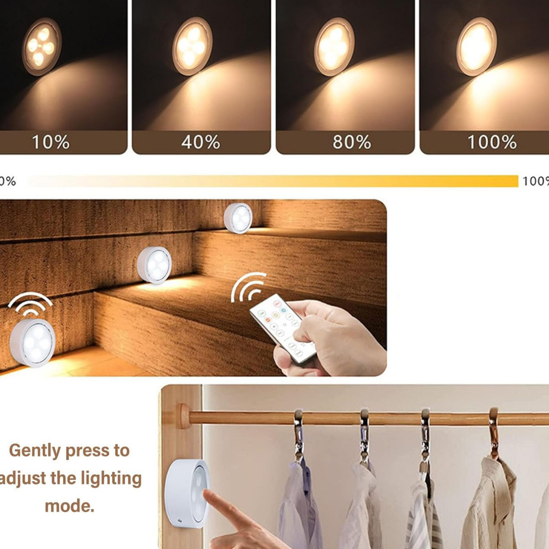 LED Remote Control Spotlight 3Pcs