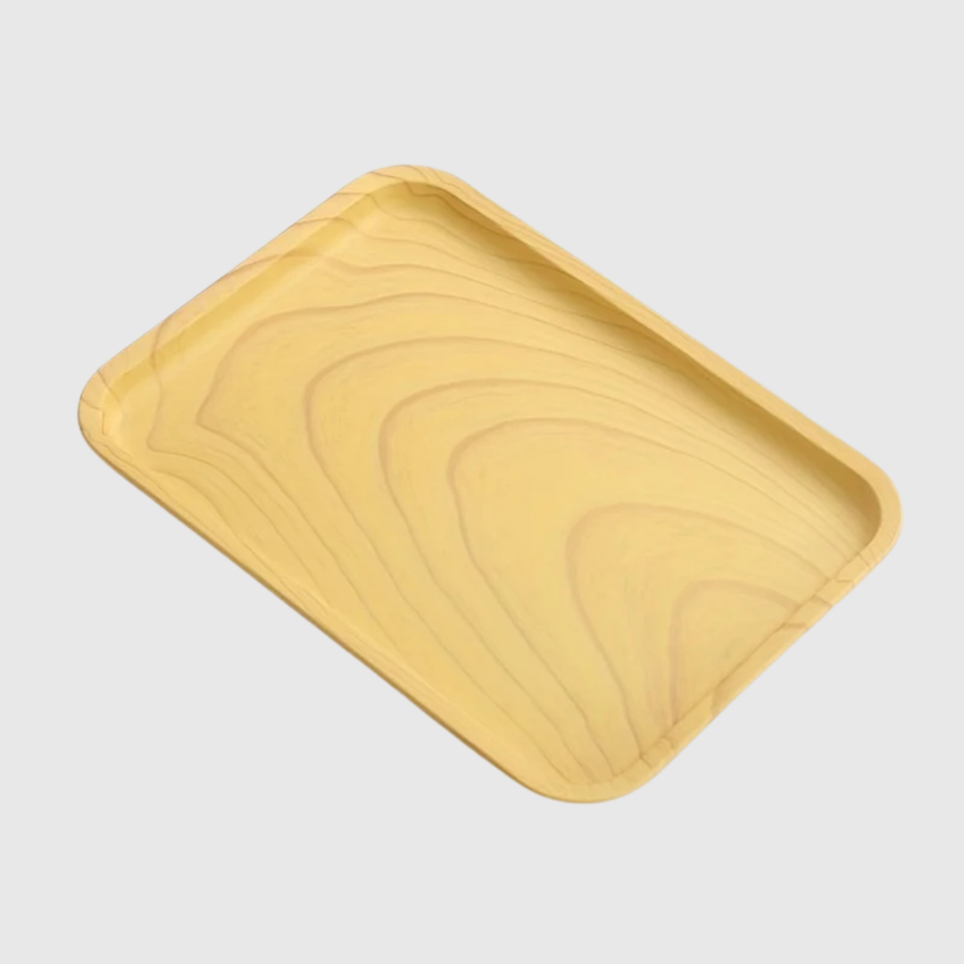 Wheat Plastic Rectangular Tray Medium