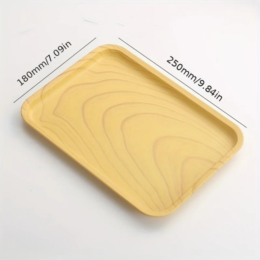 Wheat Plastic Rectangular Tray Medium