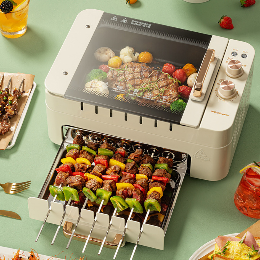 White Double Layer Electric Oven