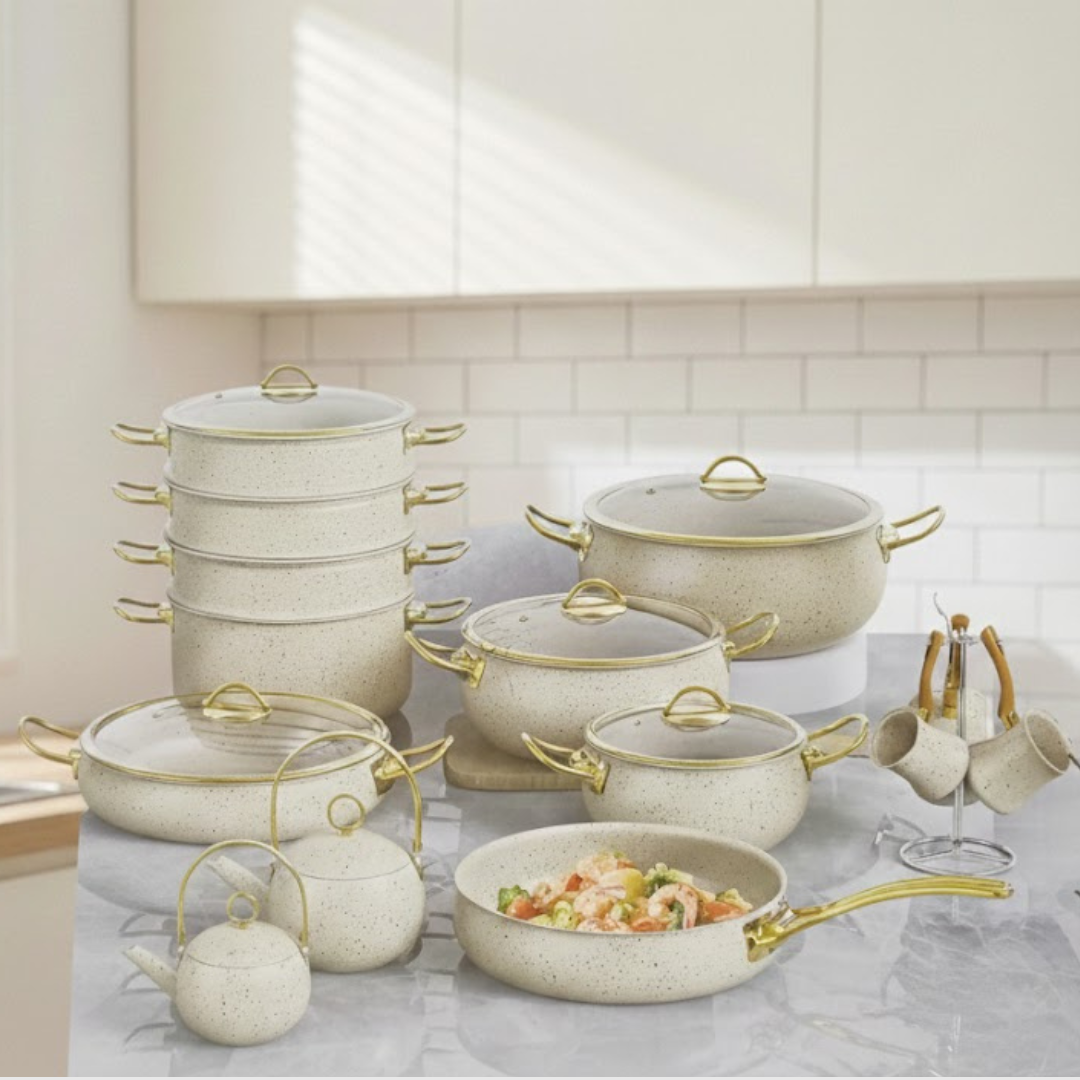 23 Piece Rising Pot Set (Beige)