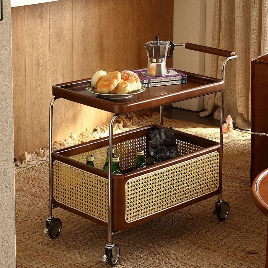 Solid Wood Table With Wheels