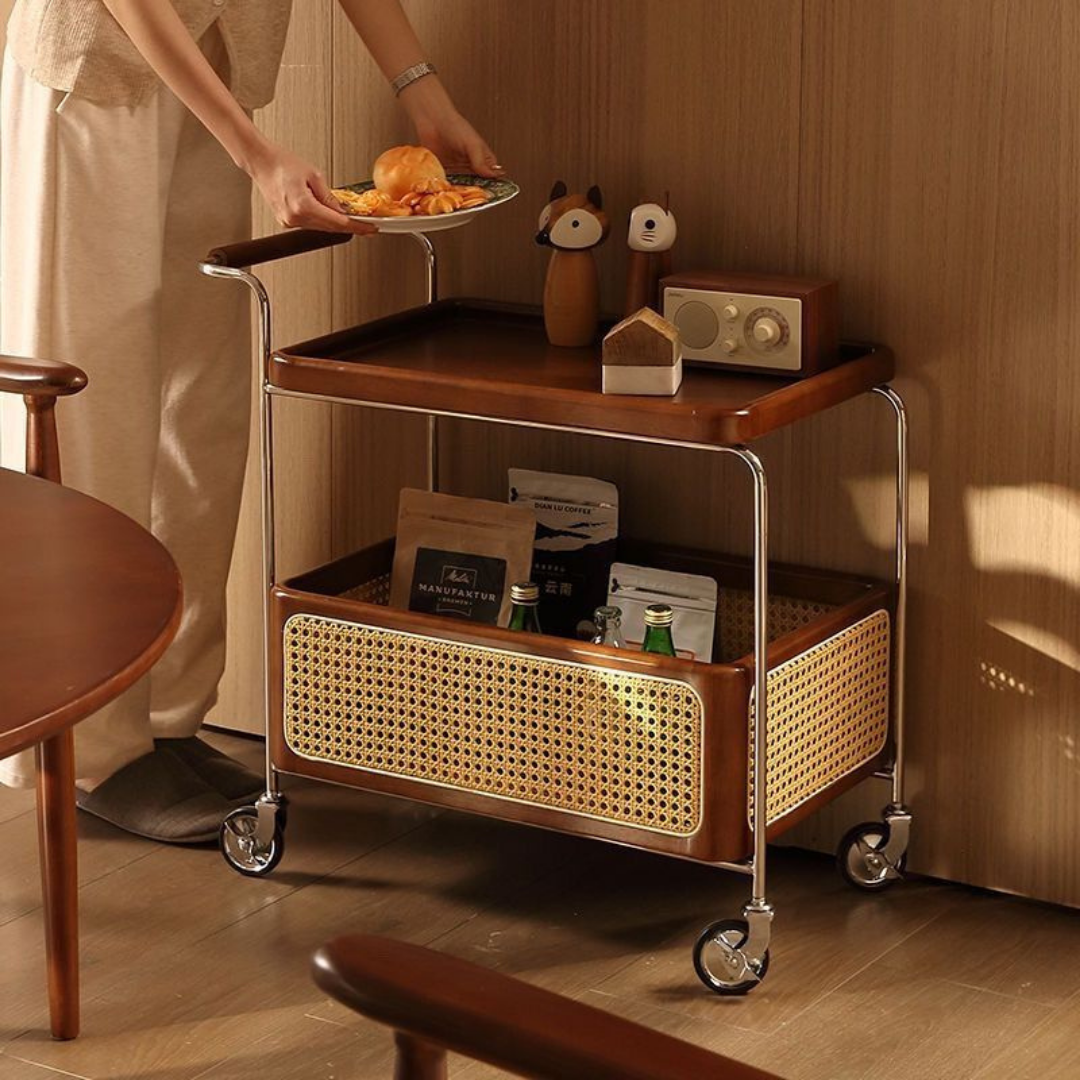 Solid Wood Table With Wheels