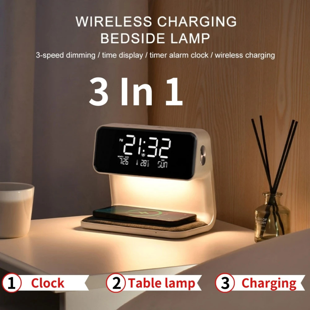 Smart Wireless Charging Night Light And Alarm Clock
