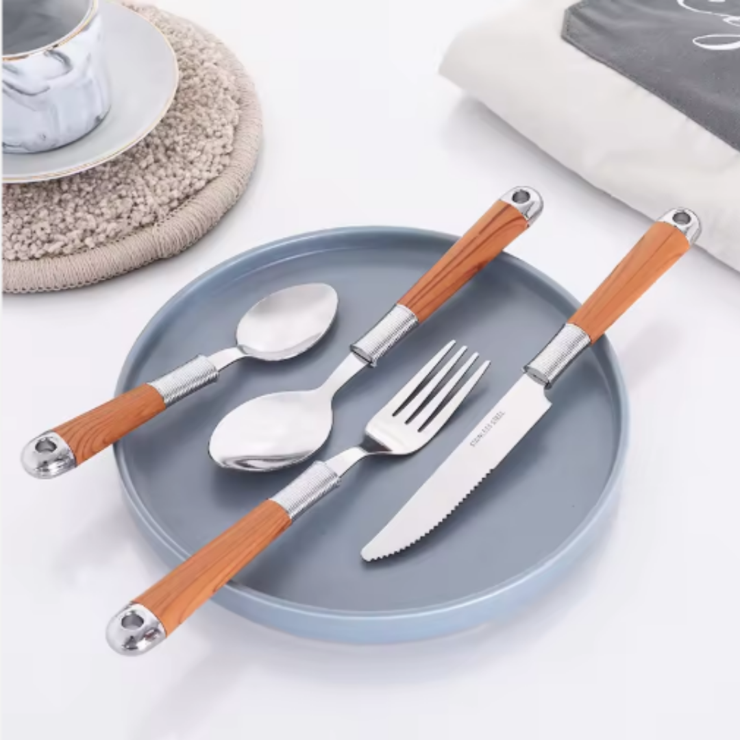 Wood Grain Western Dinner Set