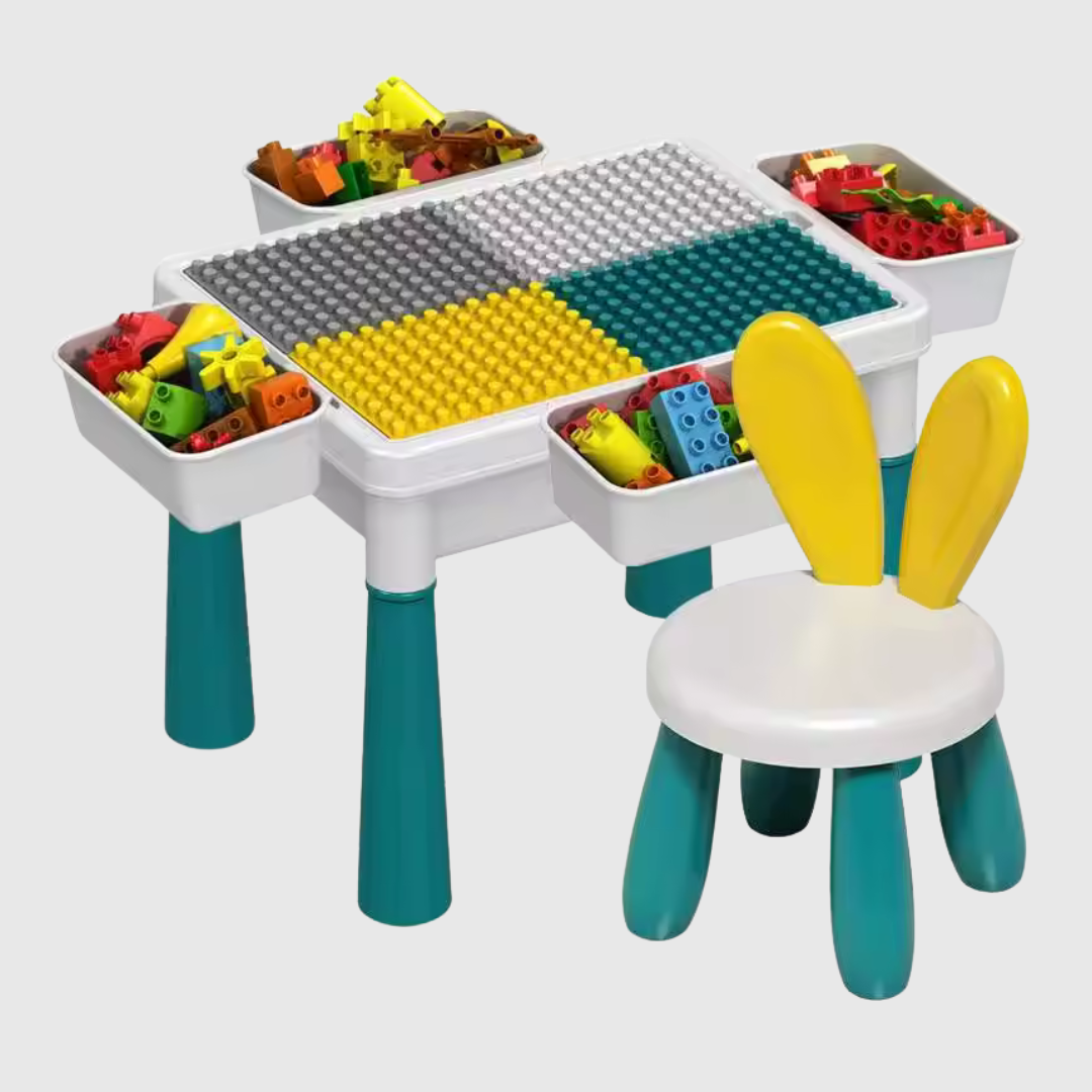 Multifunctional Building Blocks Table with Chair