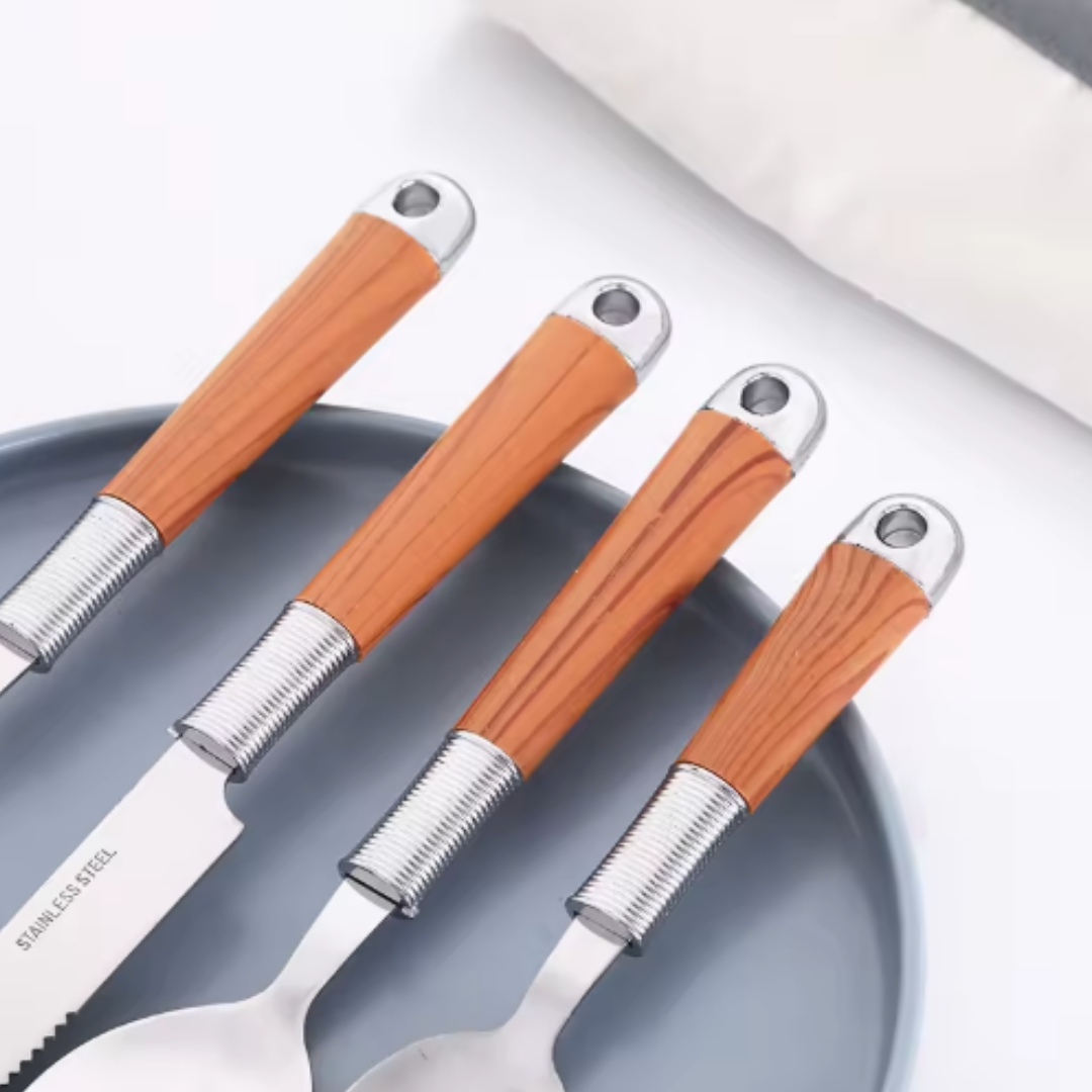 Wood Grain Western Dinner Set