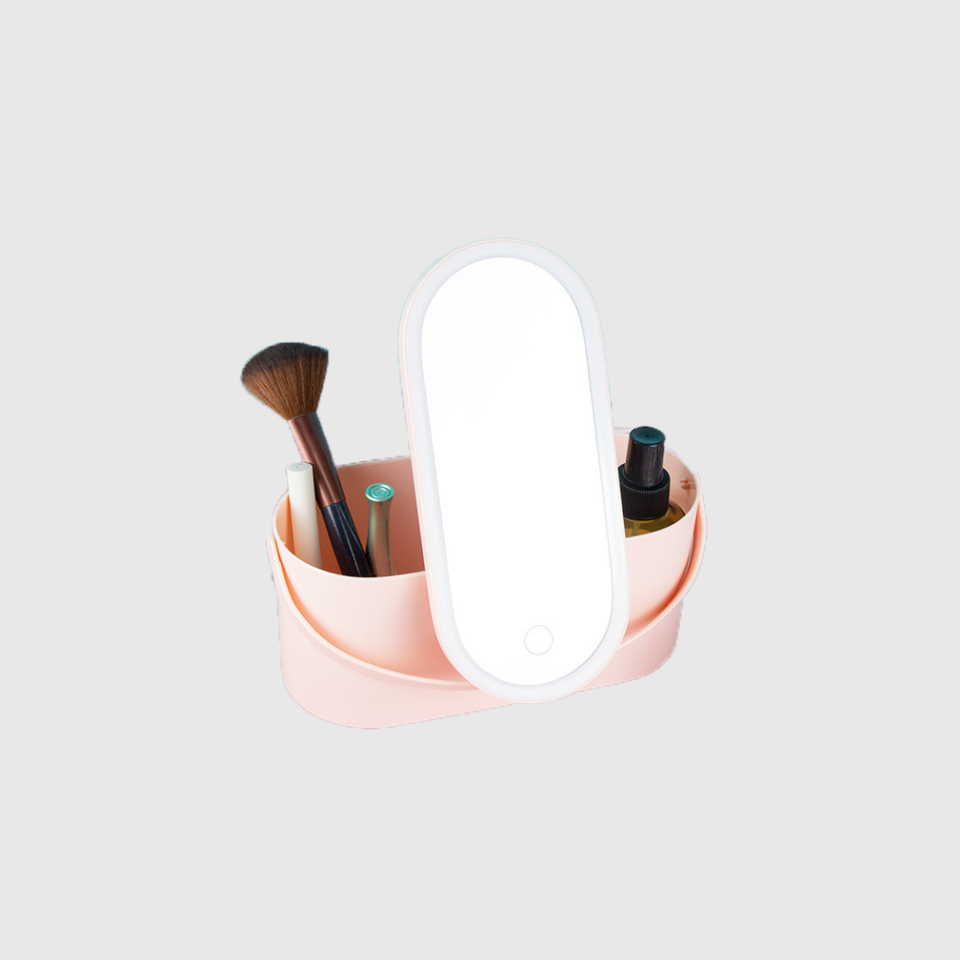 Cosmetic Organizer with Mirror & Light