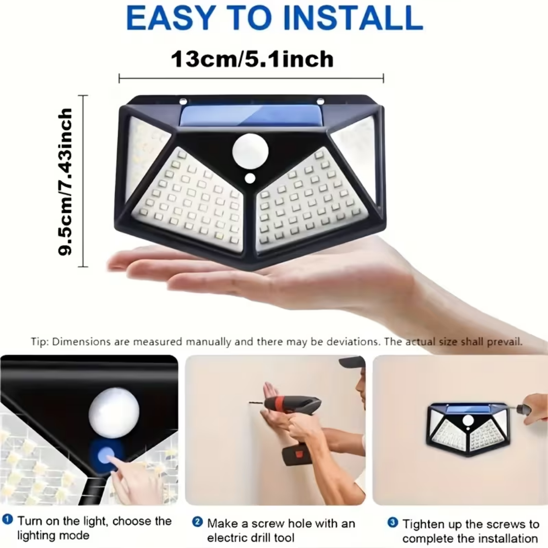 Solar Outdoor Garden Wall Light (2pcs)