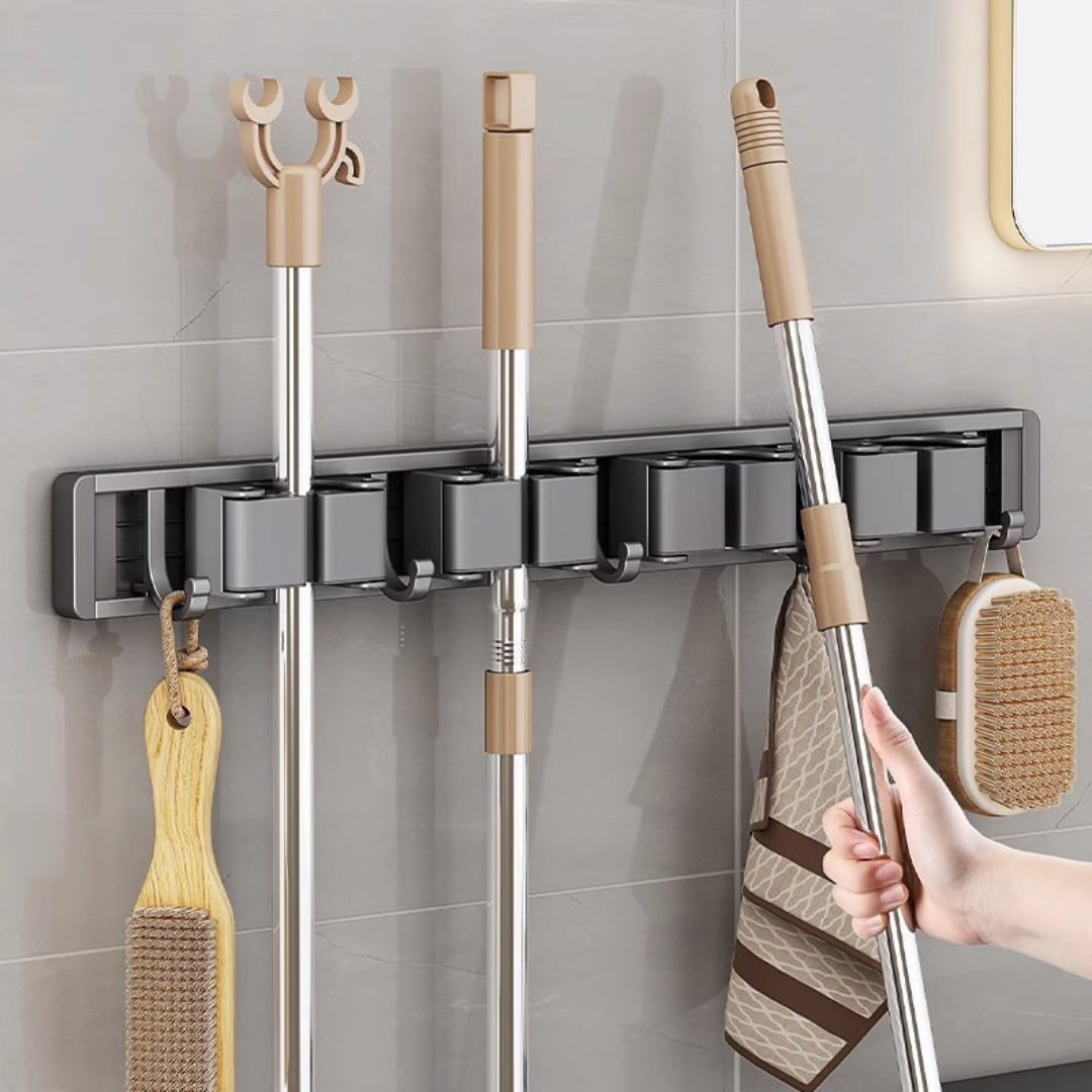 Wall Mounted Mop Organizer