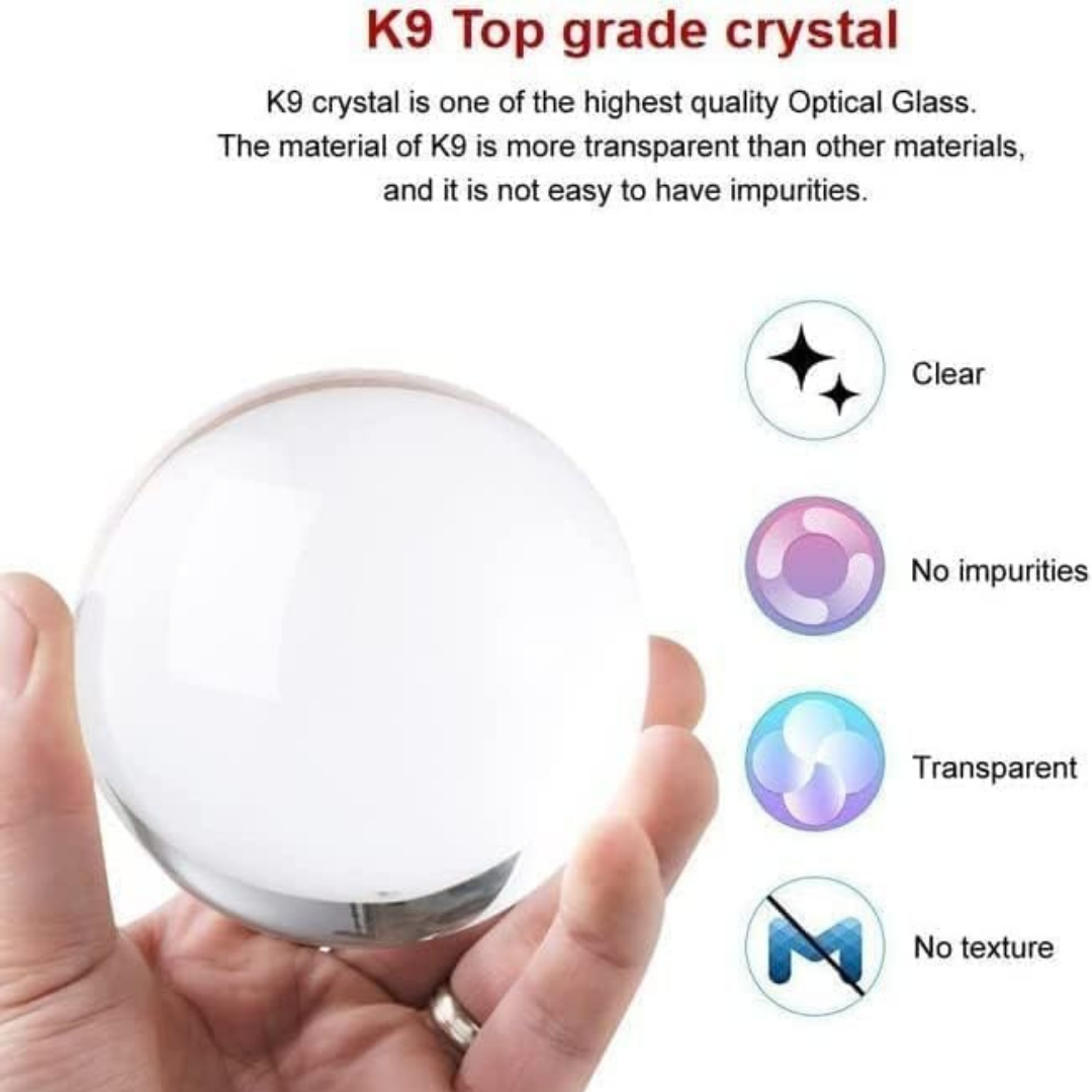 3D Laser-Engraved Crystal Ball Night Light - 8cm