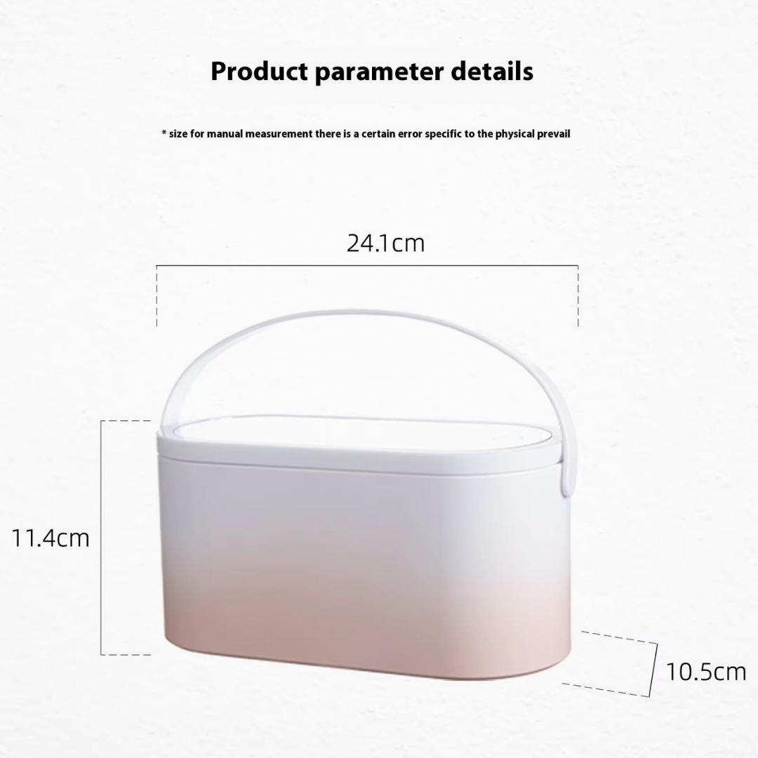 Cosmetic Organizer with Mirror & Light