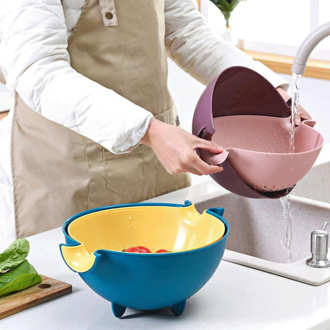 Double Rotating Drainer Basket
