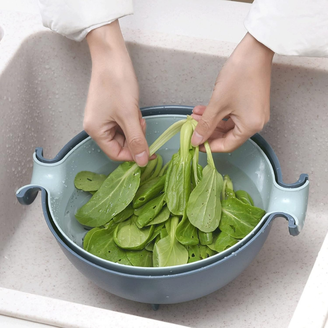 Double Rotating Drainer Basket