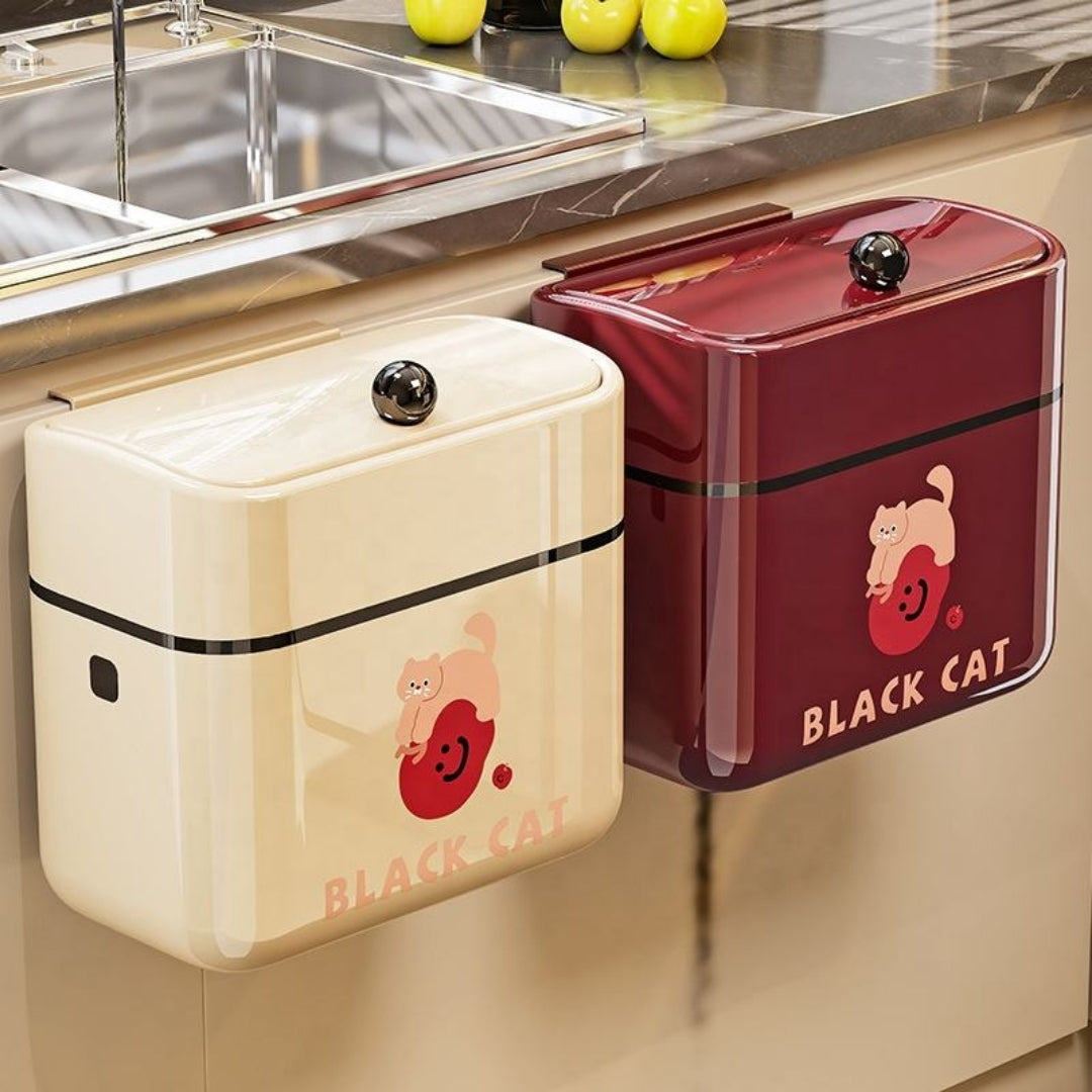 Household kitchen wall-mounted rubbish bin