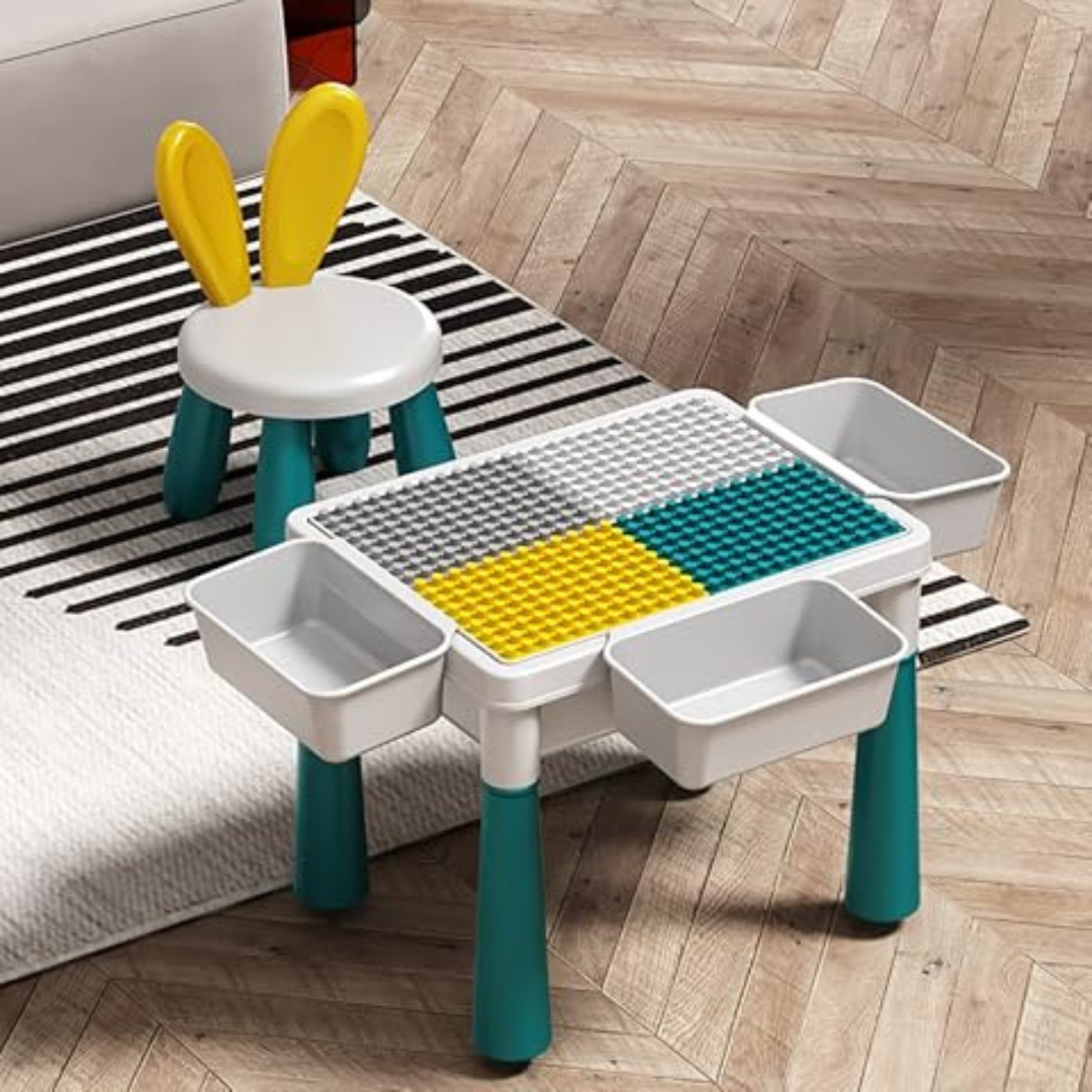 Multifunctional Building Blocks Table with Chair